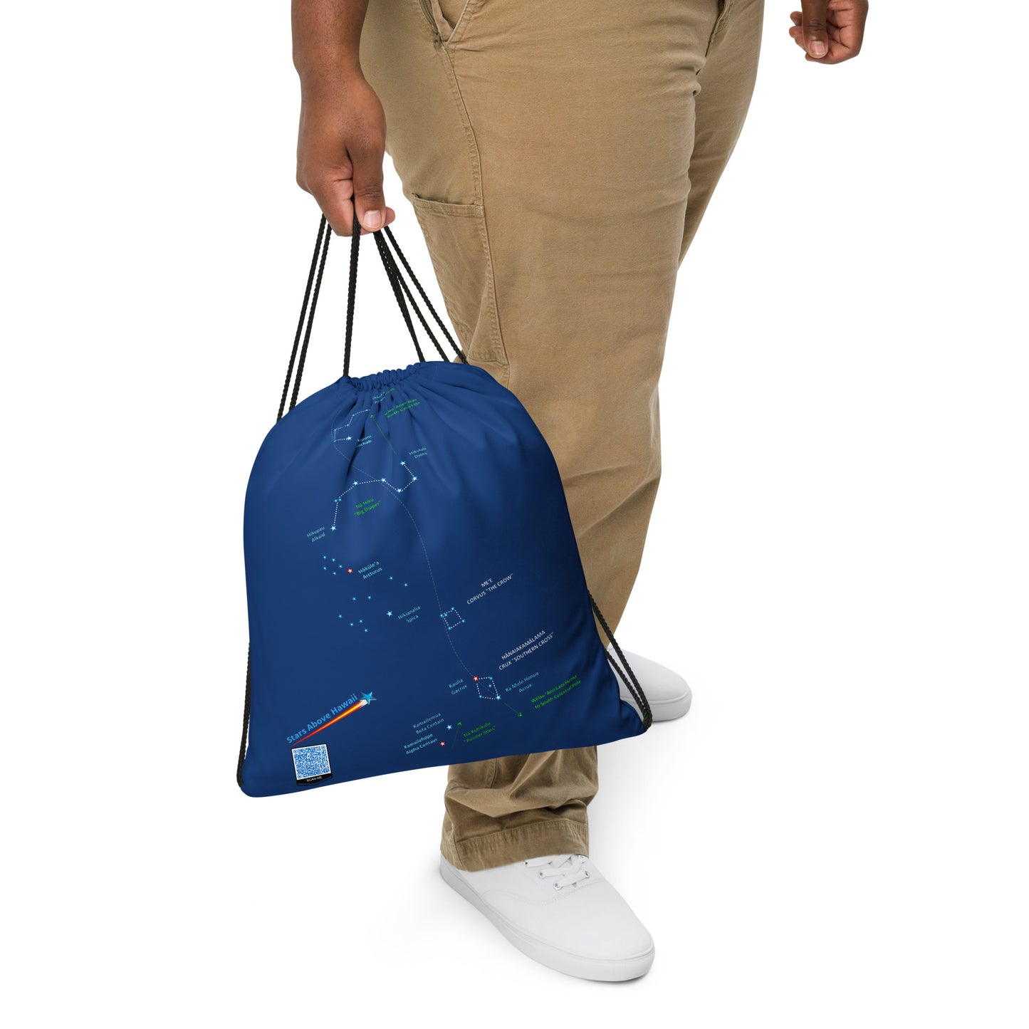 Drawstring Bag - North Star to Southern Cross - Hawaii Spring Star Line in Royal Blue