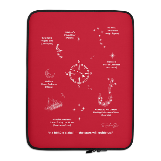 Pouch Bag and Laptop Sleeve - Hawaii Star Navigation - Red Limited Edition