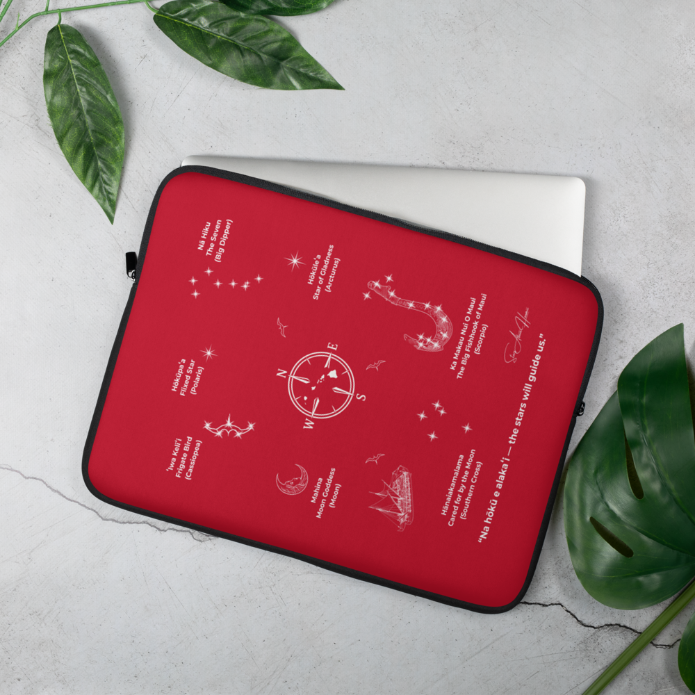 Hawaii Star Navigation Laptop Sleeve - Red Holiday 2025 Limited Edition
