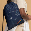 Drawstring Bag - Hawaii Winter Star Line in Dark Blue