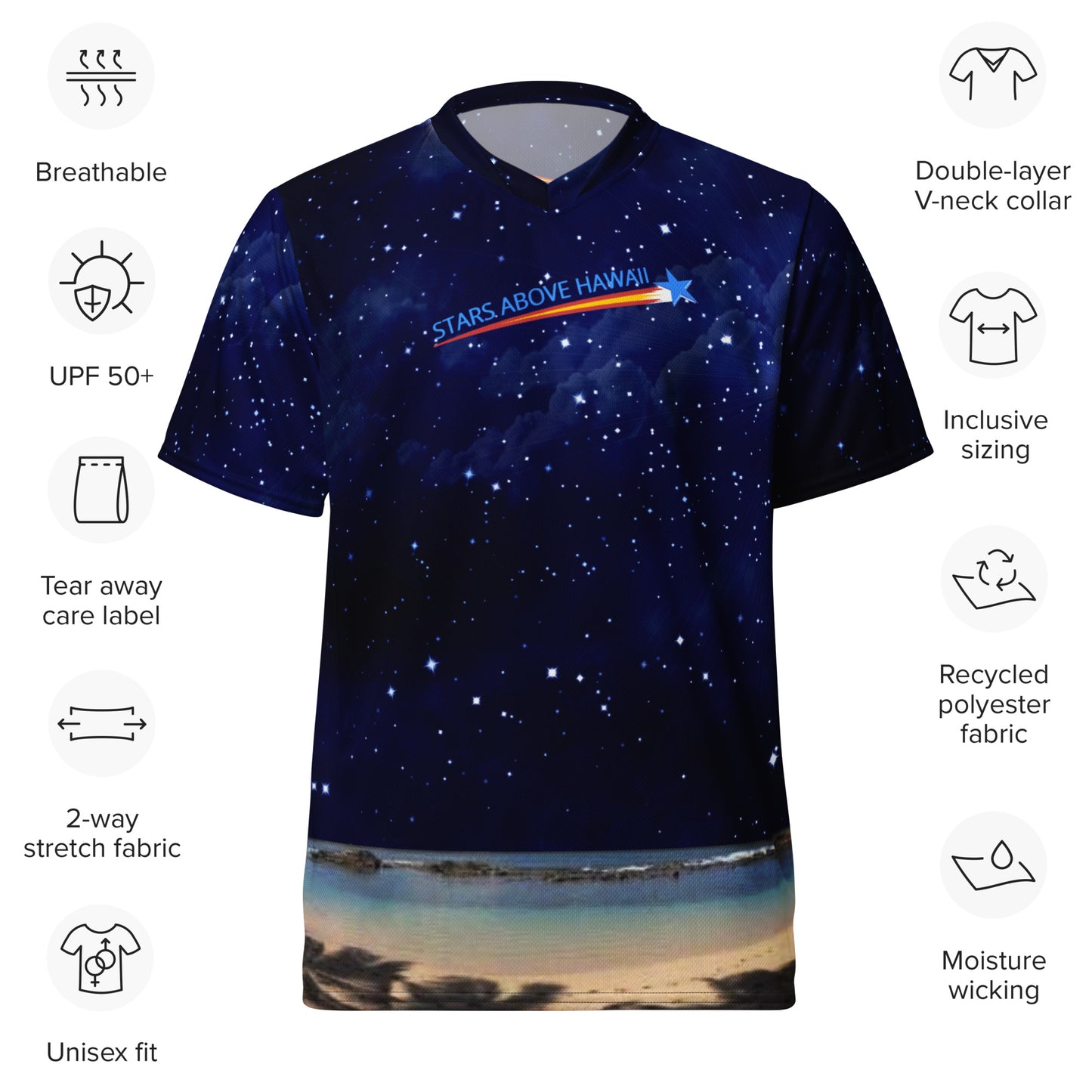 Sports Jersey - The Rising Star Over Beach Ocean