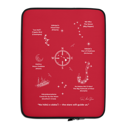 Pouch Bag and Laptop Sleeve - Hawaii Star Navigation - Red Holiday 2025 Limited Edition
